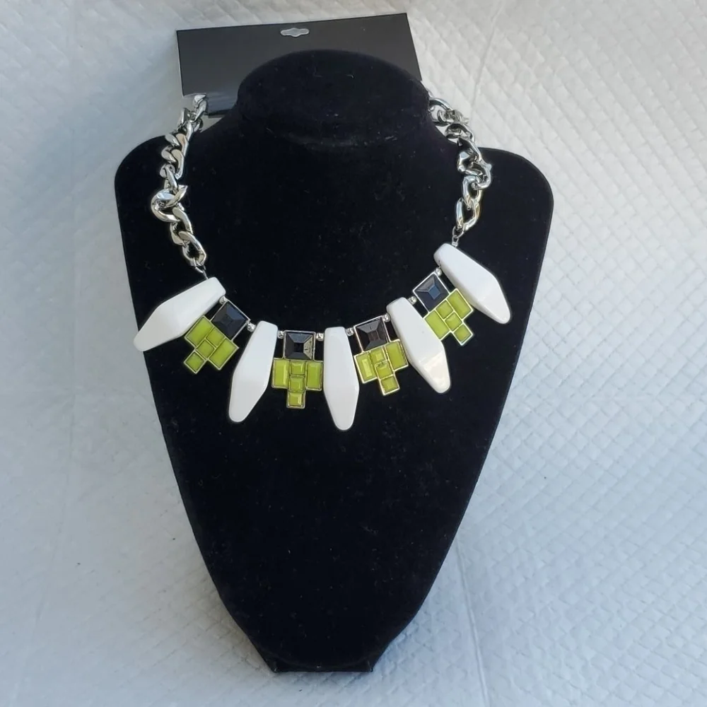 NEW CURB CHAIN COLORBLOCK NECKLACE SUMMER‎ - Picture 5 of 8